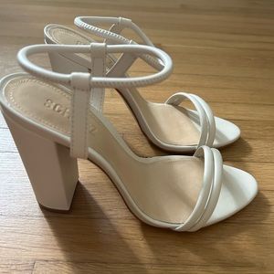 Schutz pearl colored block heels